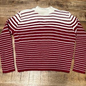 Stefano Basics Vintage Crew Neck Sweater Women  Red/white Large (6)